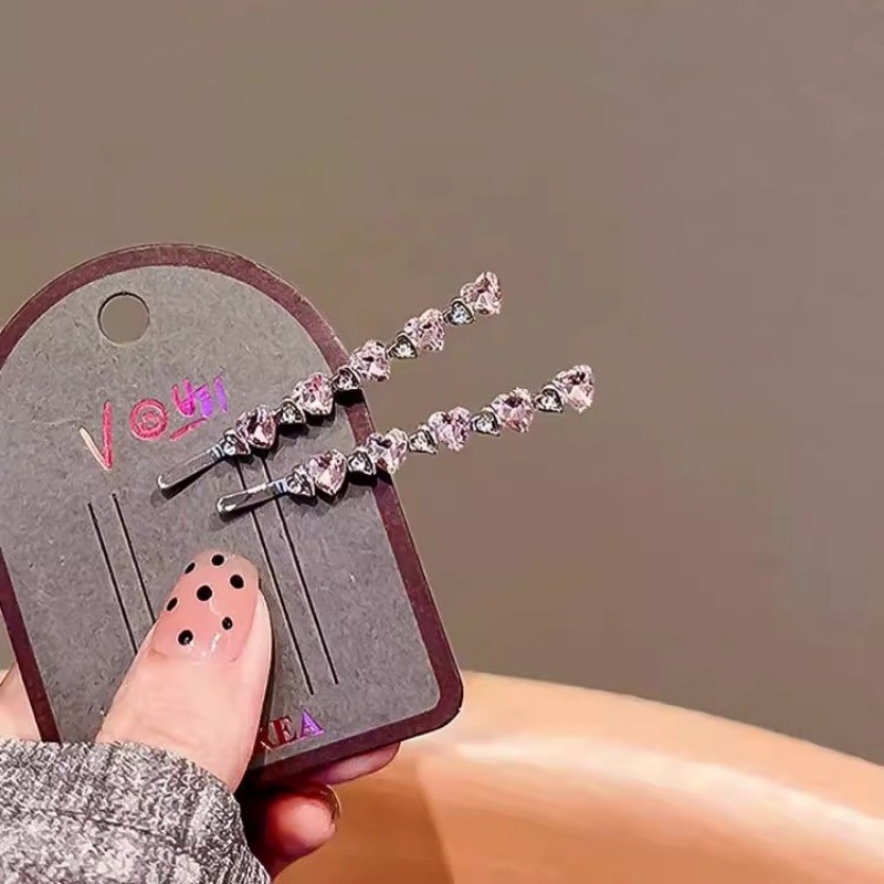 MAUROPOLI [Sẵn Sàng] Kẹp Trái Tim Tình Yêu Kim Cương Giả Tinh Tế Nữ Phong Cách Mới Nổ Kẹp Tóc Bên Bị Vỡ Thời Trang Phù Hợp Với Kẹp Tóc Độc Đáo