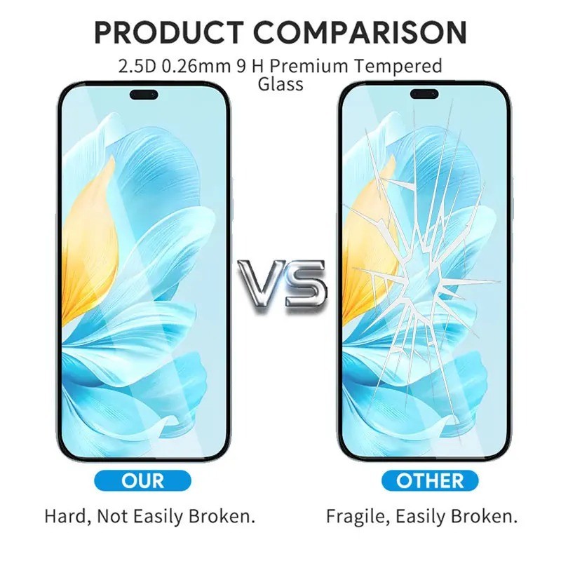 Phim Kính Cường Lực Cạnh Đen 100D HD Cho Honor Magic 7 4 2 Lite GT Pro Chống Trầy Xước Chống Cháy Nổ Cho Honor 400 300 200 90 Lite Smart GT Kính Bảo Vệ Màn Hình