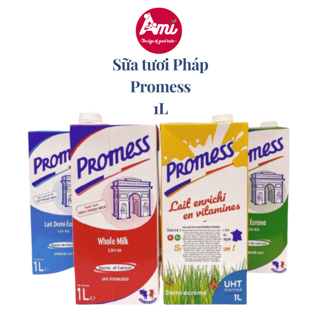 Sữa Tươi Promess Đủ Loại Pháp Hộp 1L | Shopee Việt Nam
