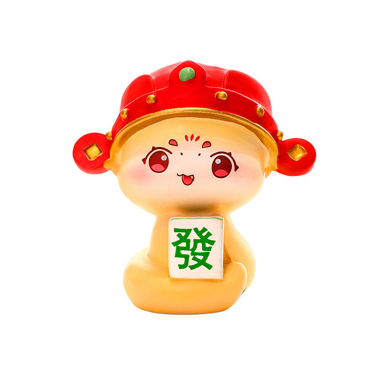 Đồ trang trí xe hơi hình con rắn năm mới, đồ trang trí trạm làm việc búp bê hoạt hình dễ thương MGXX