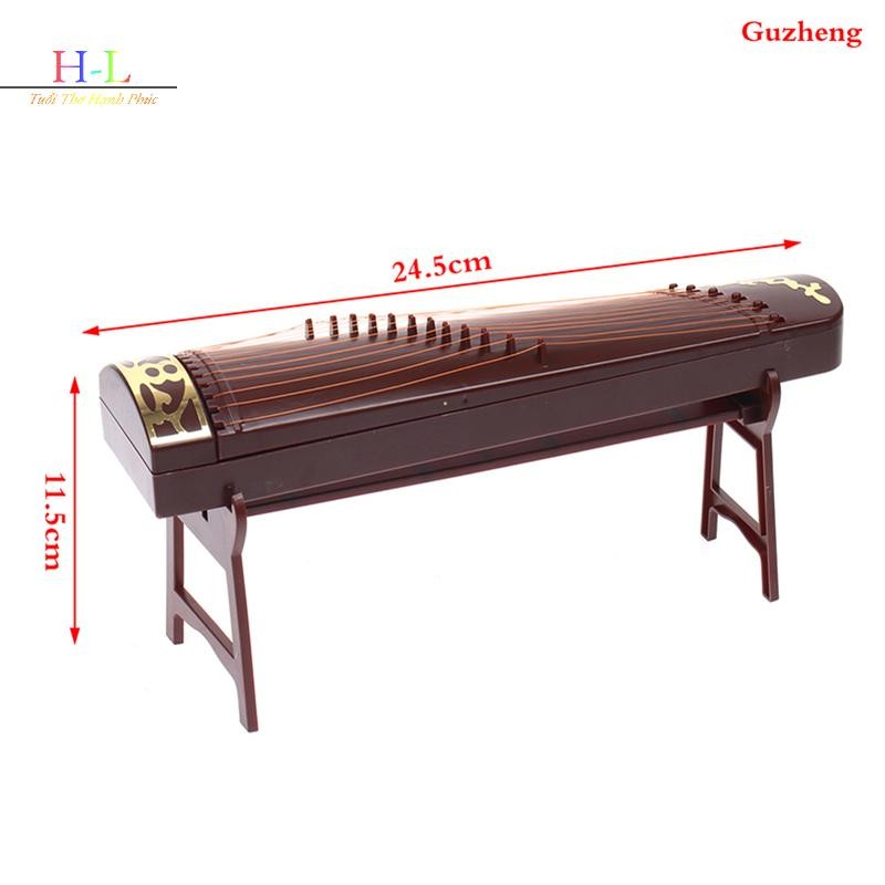 HL Nhà Búp Bê Thu Nhỏ Màn Hình Gấp Sáo Lute Guzheng Quạt Cảnh Đời Trang Trí LMWU
