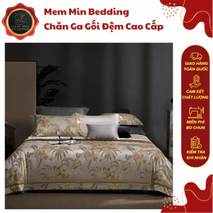 Bộ Chăn Ga Gối Chất Liệu Cotton Tencle Mềm Mát Dịu Nhẹ Thiết Kế Sang Trọng Cổ Điển - MemMinbedding Luxxury