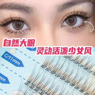 Lông mi giả kiểu đuôi cá tự nhiên, phân đoạn, siêu mềm
