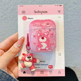Rơm Dâu Gấu Cho Airpods 1 / 2 3 Pro Pro Pro2 Airpod4 Bộ Tai Nghe Bluetooth Không Dây Vỏ Bảo Vệ Air Pods Pro 3 4 Vỏ Bảo Vệ Tai Nghe