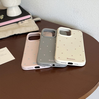 [Sheren] Vỏ điện thoại chấm bi màu trơn đơn giản Thích hợp cho i16 15 14 13 12 11 pro max Vỏ bảo vệ chống sốc