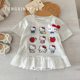 Áo thun ngắn tay cho bé gái mùa hè