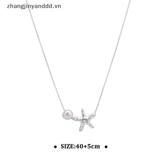 # yanddd # Vòng cổ ngọc trai sao biển bạc sáng thời trang Mặt dây chuyền xương đòn Chuỗi phụ kiện trang sức cho bữa tiệc cưới Phụ nữ Quà tặng bé gái.
