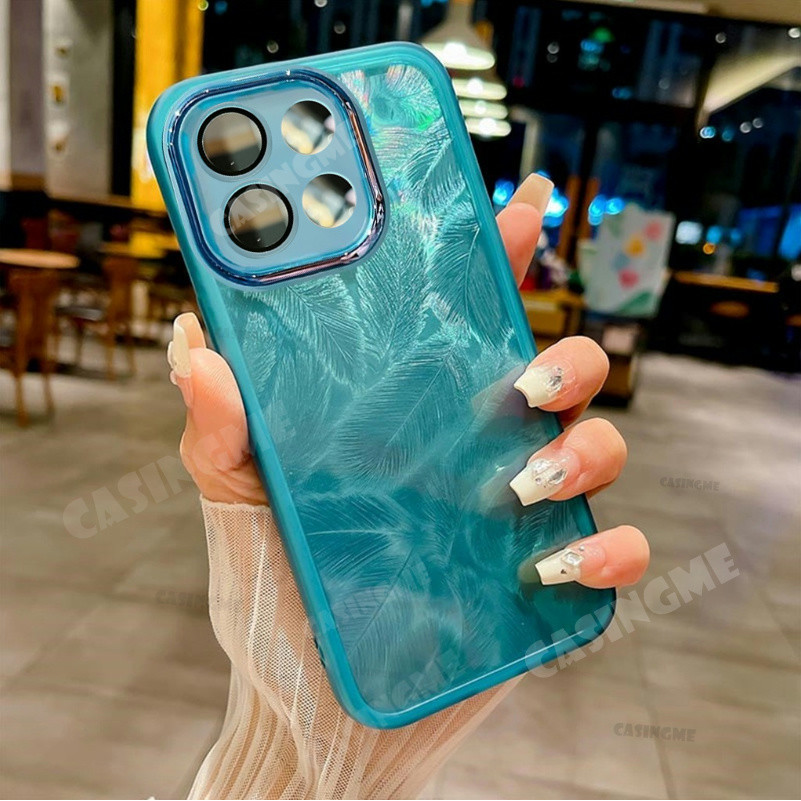 Tecno Spark 30 5G 2024 Vỏ mềm silicon họa tiết lông vũ lấp lánh cho TECNO Spark30 30Spark Spark 30 30C 30 C 4G 5G 2024 Vỏ điện thoại chống sốc Vỏ bảo vệ ống kính máy ảnh