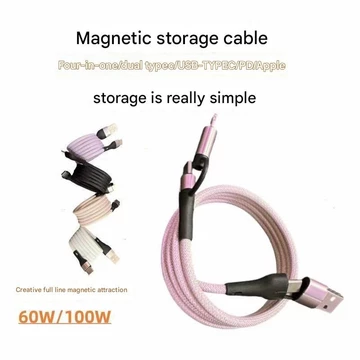 Cáp sạc nhanh pd sạc nhanh 4 trong 1 từ tính hoàn toàn cho cáp Huawei xiaomi loại c cáp sạc nhanh cáp sạc bện cáp sạc usb c cáp sạc nhanh