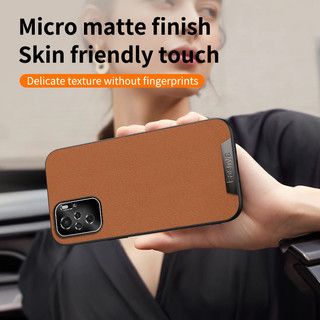 Redmi NOTE10 NOTE 10 NOTE 10S NOTE10 M2101K7AI M2101K7AG NOTE10S XIAOMI POCOM5S 2207117Ốp điện thoại bảo vệ chống rơi camera kim loại BPG, vỏ bảo vệ kết cấu da cao cấp