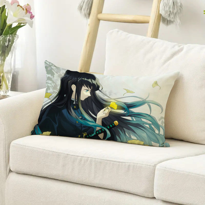 Vỏ gối hình chữ nhật Muichiro Tokito Vỏ gối Polyester in một mặt (Không có lõi)