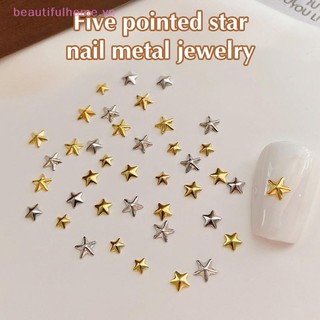 [Beautifulhome] 1 Túi Nail Art Hollow Star Ch 3d Kim Loại Năm Cánh Vàng Bạc Trang Trí Móng Tay Phụ Kiện Làm Móng Tay [Làm Đẹp]