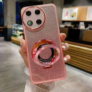 Vỏ lấp lánh Gradient cho Tecno Camon 30 S Pro 30S 4G 5G 2024 Vỏ điện thoại trong suốt có giá đỡ nhẫn Vỏ mềm silicon cho TecnoCamon30 Camon30S 30SPro 30S Ốp lưng mỏng TPU