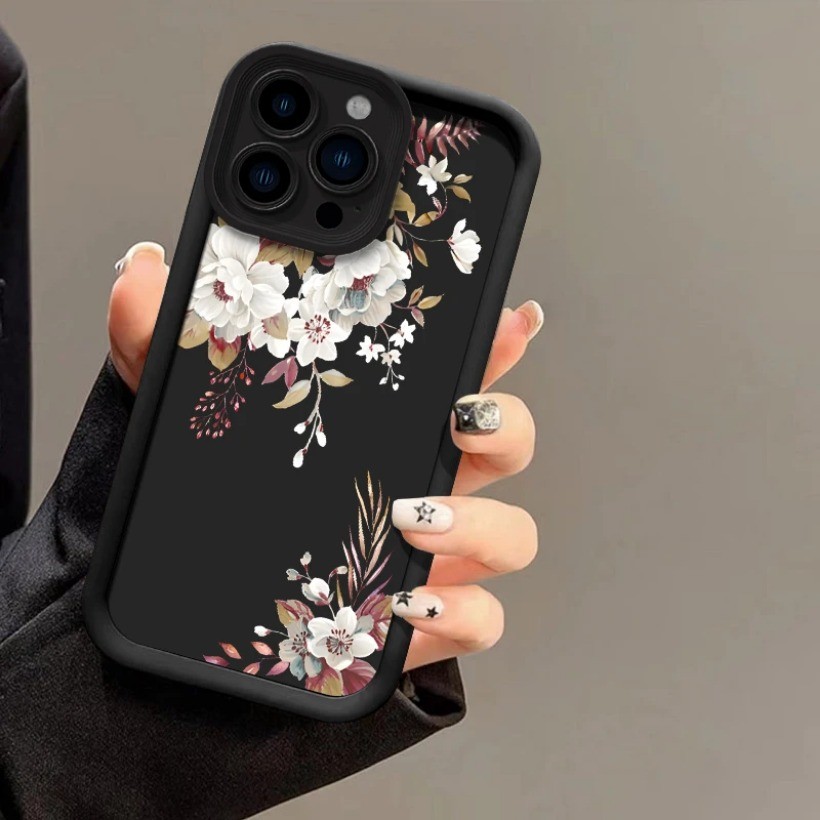 Ốp Điện Thoại Hoa Trắng Tươi Tương Thích Cho iPhone 12 11 Pro Max 12 mini X XR XS Max Silicon Mềm Bảo Vệ Ống Kính Máy Ảnh