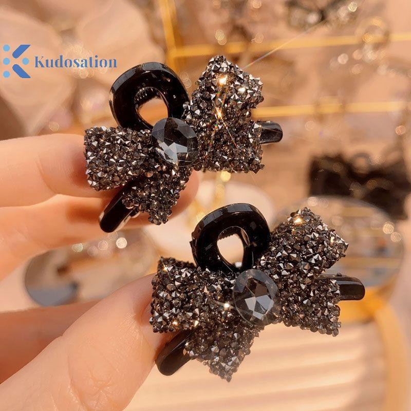 Kudosation 2 Chiếc Ánh Sáng Full Nơ Nhỏ Kẹp Dễ Thương Traceless Phụ Kiện Tóc Cho Nữ Cô Gái Tính Khí Móng Vuốt Tóc