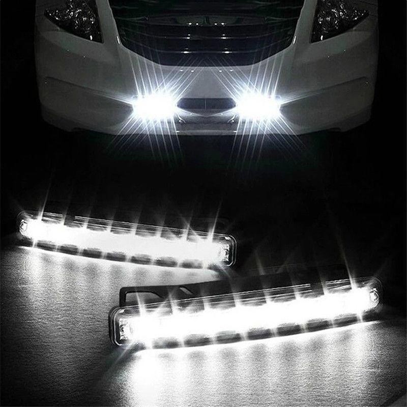 Tmoy 2 Chiếc 12V 6 Đèn LED Chạy Ban Ngày DRL Xe Sương Mù Ngày Lái Xe Đèn Bộ TCVN