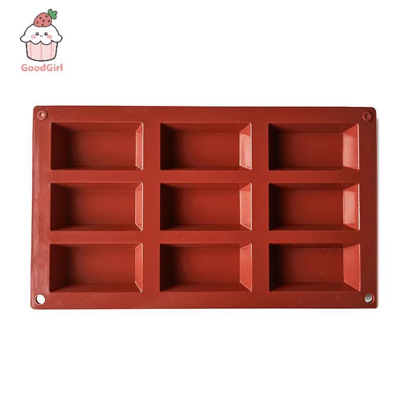[Kc] 1 Khuôn Làm Bánh Silicon Financier 9 Ngăn Hình Gạch Khuôn Socola Bánh Ngọt Khay Nướng Món Tráng Miệng Dụng Cụ Nướng Bánh [BK]