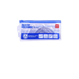 Bộ thước bộ ( ê ke, thước thẳng, thước đo độ, đo góc) Deli 9597.