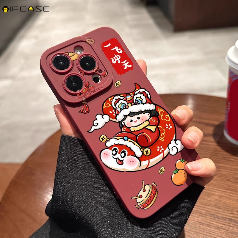 Dành Cho Vivo X200 Pro Mini X100s X100 X90 X80 X70 Pro Plus Ultra Ốp Điện Thoại Tết Nguyên Đán Mèo May Mắn Chó Con Chim Cánh Cụt Gấu Trúc Thỏ Hoạt Hình Dễ Thương Vỏ Mềm Ốp Lưng