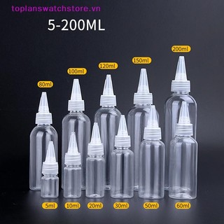 Toplanswatchstore 10-200ml Nhựa Bóp Nhỏ Giọt Có Vít Trong Suốt Mắt Mực Lỏng Dầu Nhỏ Giọt Chai Sắc Tố Sơn Hộp Đựng VN