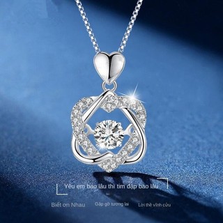 “Dây chuyền bạc S925 đính đáKim cương xanh, kim cương trắng. Moissanite, quà tặng Valentine cho bạn gái.”S67