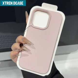 Ốp lưng iPhone Đẹp hàn quốc Đơn Giản Cute Da Kẹo Hồng Ốp Điện Thoại Silicon Mềm đen Chống Sốc Chống Bẩn Cho iPhone 16 15 14 13 12 11 Pro Max IP 7 8 Plus Iphon X XR Xs Max