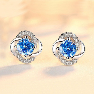 Bông Tai Cỏ Bốn Lá Bạc S925 Đính Đá Moissanite Màu Hồng Bông Tai Nữ Đính Đá Moissanite Màu Xanh Không Gây Dị Ứng S8
