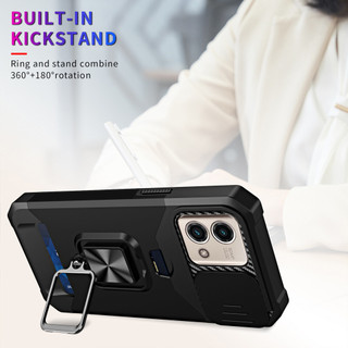 Dành Cho Motorola Moto G Stylus 5G 2023 Ốp Lưng Có Trượt Camera Bao Đựng Thẻ Nhẫn Chân Đế Chịu Lực Bảo Vệ Mỏng Bao Da