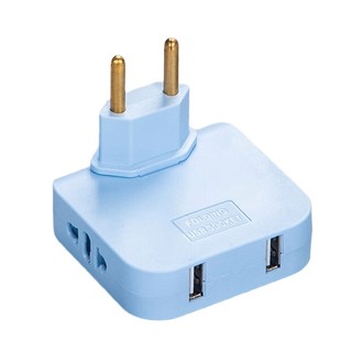 Bộ chia nguồn Utake 4 8mm Châu Âu với 2 ổ cắm và cổng sạc nhanh USB cho gia đình và văn phòng
