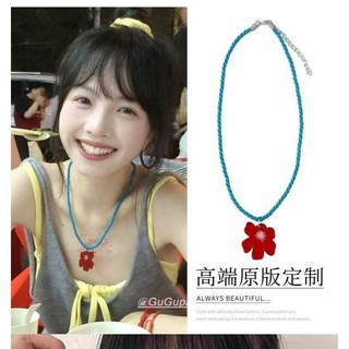 [Shop Hot Sale] Phong Cách Hàn Quốc ins Blogger Cùng Phong Cách Vòng Cổ Hoa Đỏ Nhỏ Mùa Hè Đầy Màu Sắc Phù Hợp Với Chuỗi Xương Đòn
