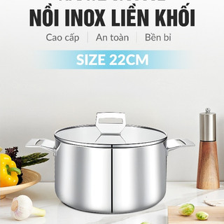 Nồi inox liền khối Haatz CIC6381 bắt nhiệt nhanh truyền nhiệt đều, an toàn cho sức khỏe