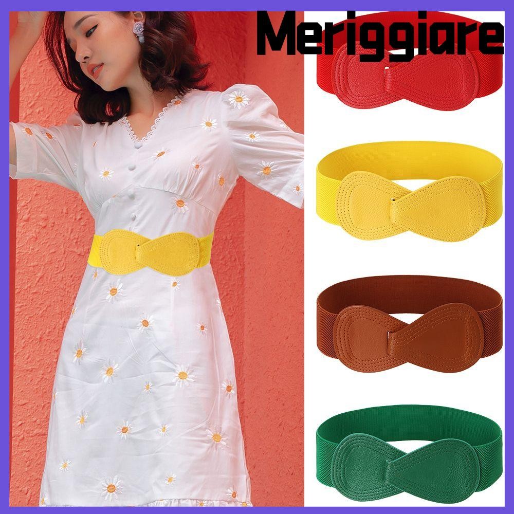 Thắt lưng đàn hồi MERIGGIARE Trang trí quần áo Thắt lưng móc rộng thông thường