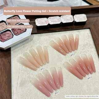 XEIJAYI 4 lưới gel móng tay vỗ tay, bộ sưu tập hoa tình yêu bướm, sơn gradient, keo trị liệu bằng ánh sáng, nghệ thuật làm móng cho tiệm làm móng