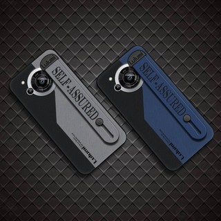 Giá Đỡ Điện Thoại Chống Bụi Ốp Lưng Điện Thoại Sharp Aquos R7 / SH-52C Vỏ Mềm Màu Trơn Dây Đeo Tay Chống Sốc Dây Đeo Tay Chống Bụi Bẩn Đơn Giản Hình Học Silicon Thiết Kế Thời Trang Thương Mại
