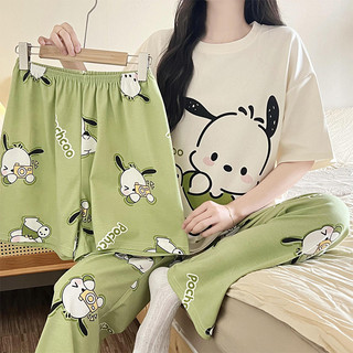Bộ ba món 2025 bộ đồ ngủ mới dành cho nữ mùa hè phong cách mỏng ngọt ngào và dễ thương hoạt hình internet phong cách nổi tiếng có thể mặc bên ngoài quần áo gia đình