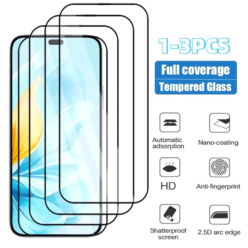 Phim Kính Cường Lực Cạnh Đen 100D HD Cho Honor Magic 7 4 2 Lite GT Pro Chống Trầy Xước Chống Cháy Nổ Cho Honor 400 300 200 90 Lite Smart GT Kính Bảo Vệ Màn Hình