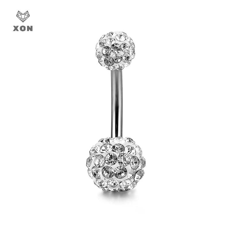 XON 1 Khuyên Rốn Bằng Thép Không Gỉ Đính Đá Zircon Dễ Thương