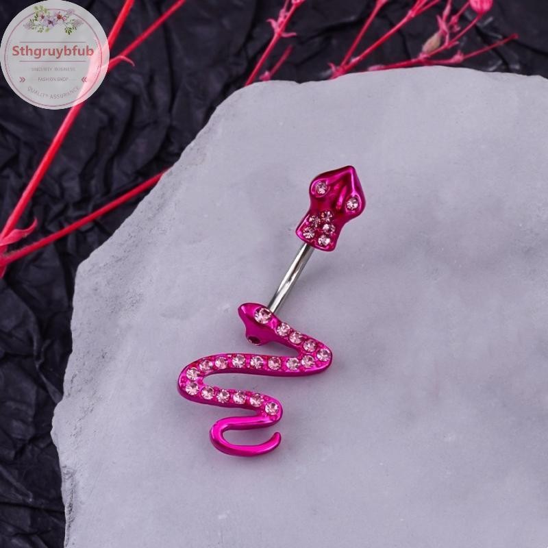 STHB Thời Trang Nhện Rắn Bụng Nút Nhẫn Tòn Ten Thép Không Gỉ Zircon Trái Tim Rốn Nhẫn Dành Cho Nữ Cơ Thể Xuyên Trang Sức VN
