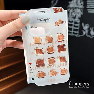 ibumpers Ốp Điện Thoại iPhone INS Họa Tiết Bánh Mì Dễ Thương Ốp Lưng Trong Suốt Nhám Mờ Chống Bẩn Chống Sốc Cho IPhone 16 15 14 12 13 11 Pro Max IP 7 8 Plus X XS XR