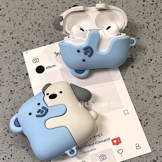 Ốp Lưng Cho AirPods 4 [2024] AirPods Pro2 Pro 3 2 1 Apple Tai nghe không dây Vỏ Tai Nghe Silicon Gấu Voi Xanh