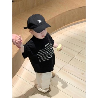 Áo thun ngắn tay cotton mới cho trẻ em mùa hè, rộng rãi, phong cách Hàn Quốc cho bé trai, áo thun thường ngày cho bé gái