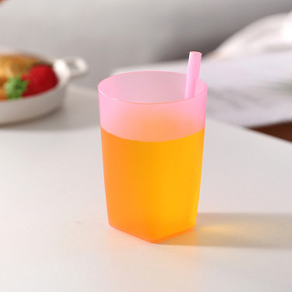 Cốc rơm tích hợp không nắp đơn giản Cốc rơm trẻ em mùa hè Cốc đựng đồ uống học sinh lớn