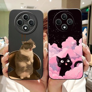 Dành Cho OPPO Reno12 F CPH2637 Vỏ Hoạt Hình Mèo Thỏ Dễ Thương Mới Reno12 FS Reno 12F 5G Vỏ Điện Thoại Silicon Mềm Bảo Vệ Ống Kính