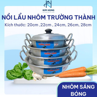 [Giá Xưởng] Nồi Lẩu Nhôm Dày Trường Thành – Nấu Lẩu, Hấp, Xào,  Phù Hợp Gia Đình & Quán Ăn