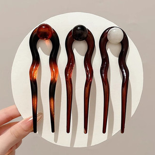 Vintage Hình Chữ U Kẹp Tóc Mặt Sau Đầu Bền Acrylic Kẹp Tóc Dính Cho Tóc DIY Phụ Kiện Tạo Kiểu Tóc