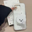 Ốp điện thoại hình chó con trắng hoạt hình + đứng cho iPhone 17 16 15 14 13 12 11 Pro Max X Xr XsMax 7 8 Plus SE2020