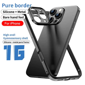 Bảo Vệ Camera + Khung Silicon Lai Nhôm Kim Loại Ốp Lưng Điện Thoại iPhone 17 16 Pro Max 15 14 13 Ốp Lưng Nhiệt Tốt Hơn
