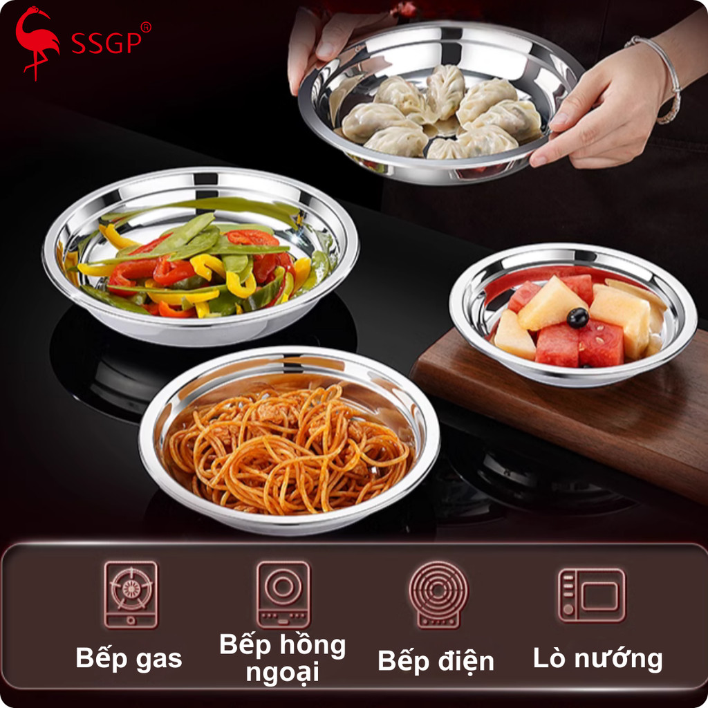 Dĩa inox 316 Frankfurt đa năng chống tràn SSGP đĩa inox, dĩa inox 304 cao cấp, đĩa inox cao cấp