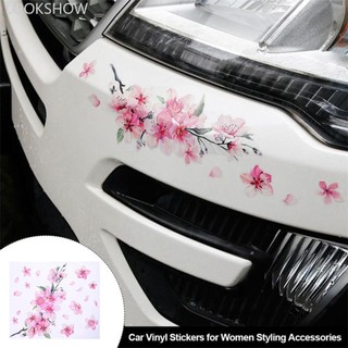 Lookshow Dán Xe Ô Tô Tự Động Vinyl Decal Anh Đào Hồng Hoa Ốp Lưng Cửa Sổ Xe Tạo Kiểu Phụ Kiện E8S4