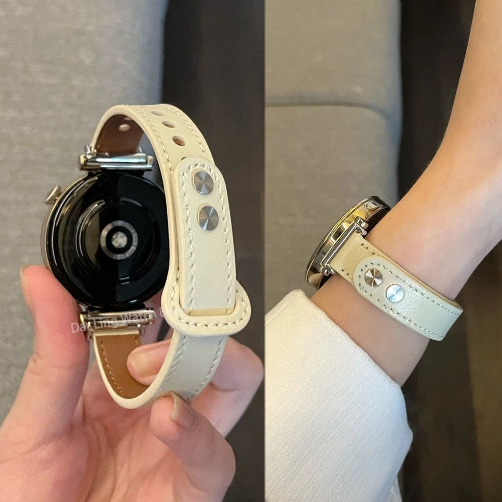 Dây da 20MM 22MM cho Huawei Samsung Galaxy Watch 7 40 / 44mm 3 6 5 / pro / 4 / classic 45mm 41mm Vòng đeo tay Dây đeo đồng hồ Phụ kiện có thể đeo được